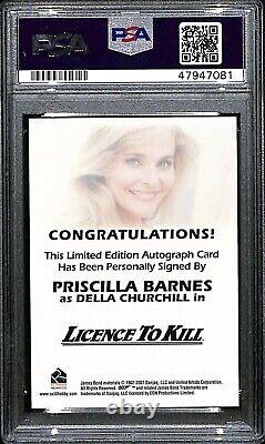 2009 James Bond Rittenhouse PRISCILLA BARNES Signed Card Graded PSA/DNA 10 Slab