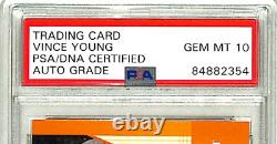 2011 Upper Deck Longhorns VINCE YOUNG Signed Card 93 Auto Graded PSA/DNA 10 Slab
