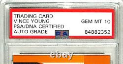 2011 Upper Deck Longhorns VINCE YOUNG Signed Card 93 Auto Graded PSA/DNA 10 Slab