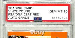 2011 Upper Deck Longhorns VINCE YOUNG Signed Card 95 Auto Graded PSA/DNA 10 Slab