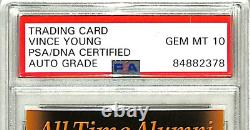 2011 Upper Deck Longhorns VINCE YOUNG Signed Card #ATA-VY Graded PSA/DNA 10 Slab