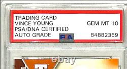 2011 Upper Deck Longhorns VINCE YOUNG Signed Card #NC-VY Graded PSA/DNA 10 Slab