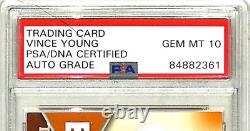 2011 Upper Deck Longhorns VINCE YOUNG Signed Card #NC-VY Graded PSA/DNA 10 Slab