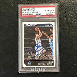 2014-15 NBA Hoops #192 Dirk Nowitzki Signed AUTO Card PSA/DNA Slabbed Autographe