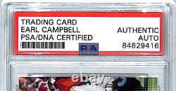 2014 Upper Deck EARL CAMPBELL Signed Auto Longhorns Card #16 PSA/DNA Slabbed