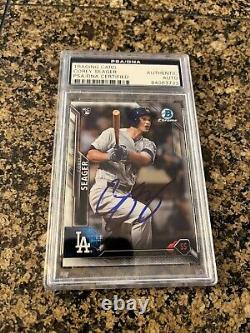 2016 Bowman Chrome Corey Seager PSA DNA Slabbed Auto Rangers signed card