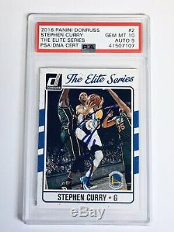 2016 Panini Donruss Stephen Curry Signed Auto Card PSA DNA Slabbed #2 Warriors