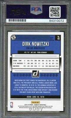 2018-19 Panini Donruss #40 Dirk Nowitzki Signed AUTO PSA/DNA Slabbed Autographed