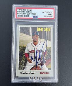 2019 Topps Heritage Mookie Betts Signed Card PSA DNA Slab Dodgers Red Sox MVP