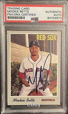 2019 Topps Heritage Mookie Betts Signed Card PSA DNA Slab Dodgers Red Sox MVP