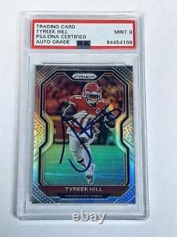 2020 Prizm Tyreek Hill Silver Signed Auto Card PSA DNA Slabbed Mint Chiefs