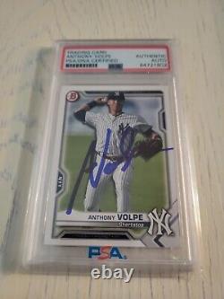 2021 Bowman Prospects Anthony Volpe Signed Autographed Card Yankees PSA/DNA Slab