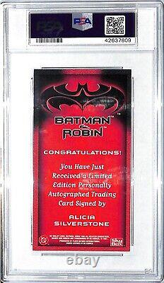 ALICIA SILVERSTONE Batgirl Signed 1997 Skybox Batman & Robin Card PSA/DNA Slab
