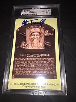 Alan Trammell Signed Official Baseball HOF Plaque Postcard PSA/DNA Slab #2