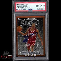 Allen Iverson signed 1996-97 Topps Sterling Card PSA DNA Slabbed RC Auto 10 C982