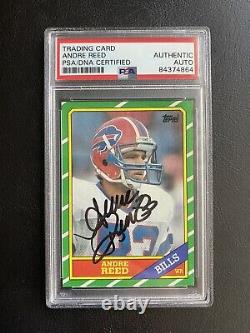 Andre Reed 1986 Topps Rookie Autographed Auto PSA/DNA Slabbed Card #2