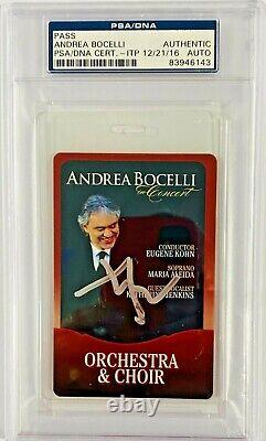 Andrea Bocelli Signed Orchestra And Choir Pass PSA DNA ITP Slab