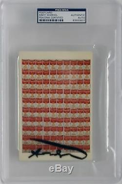 Andy Warhol Authentic Signed 4x6 Campbell's Soup Postcard PSA/DNA Slabbed
