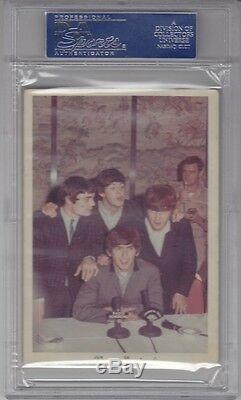 BEATLES Signed Photo Slabbed PSA/DNA Lennon, McCartney, Harrison, Nicol & Starr