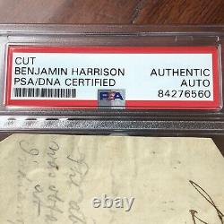 BENJAMIN HARRISON PSA/DNA Slabbed Autograph Card Signed as President Elect