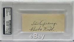 Babe Ruth & Lou Gehrig Signed Autographed Cut Very Rare Psa/dna Slabbed Yankees