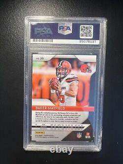 Baker Mayfield Signed 2018 Panini Prizm Football Rookie Card #201 PSA/DNA Slab