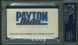 Bears Walter Payton Authentic Signed 2x3.5 Business Card PSA/DNA Slabbed