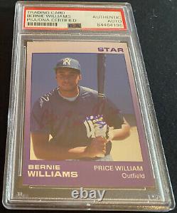 Bernie Williams Signed Autograph Slabbed 1988 Star Minors Card PSA DNA Yankees