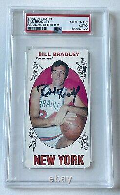 Bill Bradley New York Knicks 1969 Topps #43 Rookie Card Signed Psa/dna Slabbed