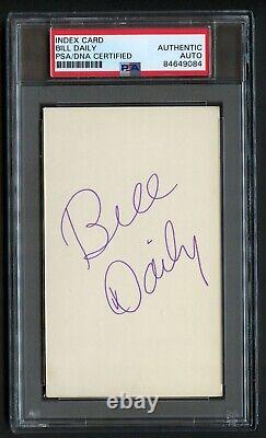 Bill Daily signed autograph Vintage 3x5 Major Healey I Dream of Jeannie PSA Slab