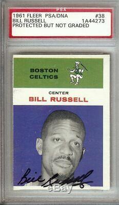 Bill Russell 1961 Fleer Vintage Card Signed Auto Autograph PSA/DNA Slabbed #38