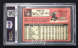 Bobby Cox 1969 Topps #237 Rookie Rc Signed Auto Psa/dna Slab Yankees Braves Hof
