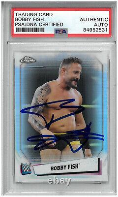 Bobby Fish Signed Autograph Slabbed 2021 Wwe Topps Chrome Card Psa Dna