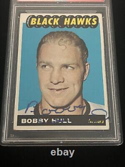 Bobby Hull signed 1965-66 Topps Trading Card PSA DNA Slabbed Auto HOF C1084