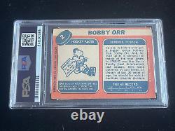 Bobby Orr signed 1968 Topps Trading Card 2 PSA DNA Slab Inscribed HOF Auto C1997
