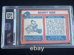 Bobby Orr signed 1968 Topps Trading Card 2 PSA DNA Slab Inscribed HOF Auto C1998