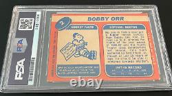 Bobby Orr signed 1968 Topps Trading Card PSA DNA Slabbed Auto 10 #2 Bruins C861