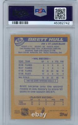 Brett Hull 1988-89 Topps Rookie Signature Auto Hof 2009 #66 Psa/dna Slabbed