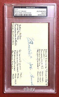 Bullet Joe Bush Signed CUT PSA/DNA Slabbed Autographed 7.5x4.5 Case