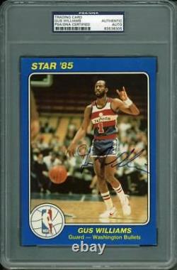 Bullets Gus Williams Authentic Signed Card 5X7 Star'85 Blue PSA/DNA Slabbed