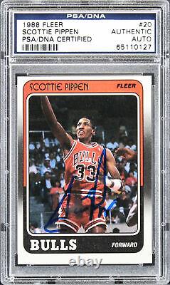Bulls Scottie Pippen Authentic Signed 1988 Fleer #20 Rookie Card PSA/DNA Slabbed