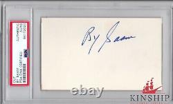 Byrum By Saam signed Index Card PSA DNA Slabbed Auto Phillies HOF Frick C314