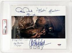 CARRIE FISHER, ANTHONY DANIELS +5 Signed STAR WARS 8x10 Photo PSA/DNA SLABBED