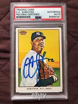CC Sabathia signed 2009 Topps t-206 PSA DNA certified slabbed auto