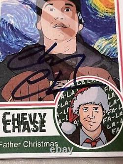 CHEVY CHASE Signed Father Christmas Card PSA / DNA Slab Encapsulated Autograph