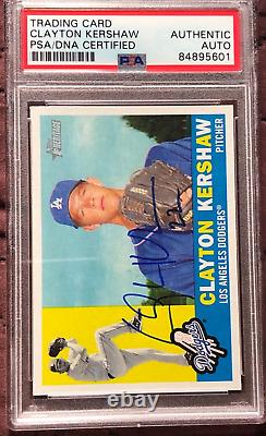 CLAYTON KERSHAW signed 2009 Topps Heritage PSA DNA CERTIFIED slabbed auto
