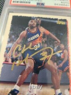 Charles Barkley 1995 Topps #259 Auto Autograph Suns 76ers PSA / DNA. New Slab