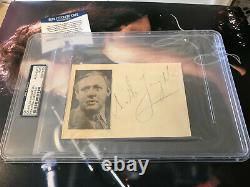 Charles Laughton auto PSA/DNA HUGE 7x10 SLAB autograph Signed cut GREAT AA actor
