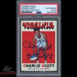 Charlie Scott signed 1971 Topps Rookie Card PSA DNA Slabbed Insc HOF Auto C1353