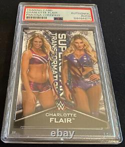 Charlotte Flair Signed Auto Slabbed 2020 Topps Transformation Card WWE PSA DNA